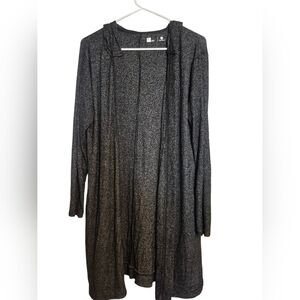 Xersion Charcoal Open Front Cardigan Hooded Medium